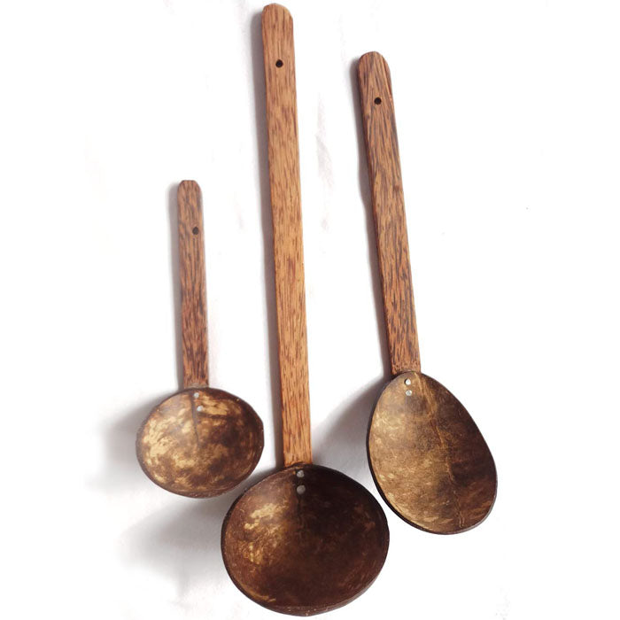 Three wooden spoons of different sizes