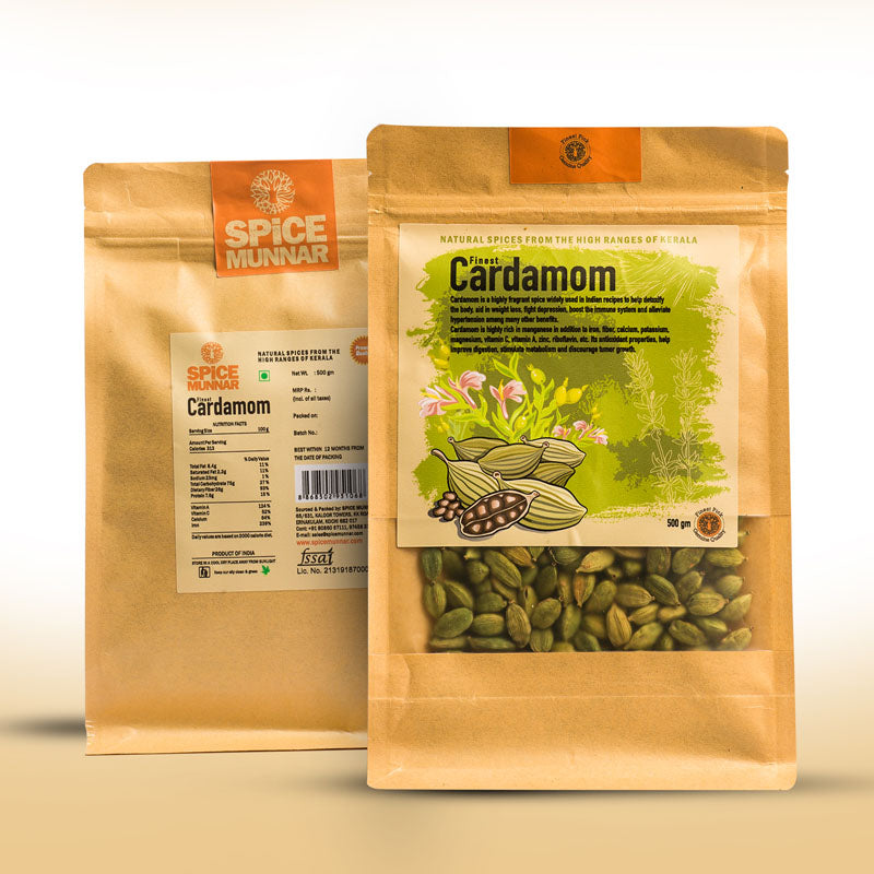 Two packages of Spice Munnar cardamom  