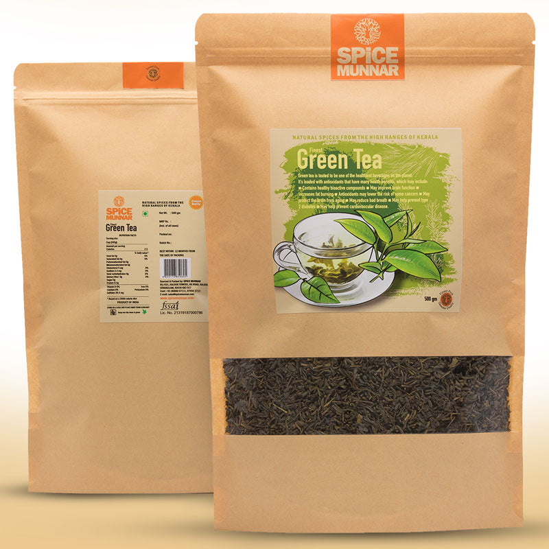 Two Spice Munnar green tea packages  