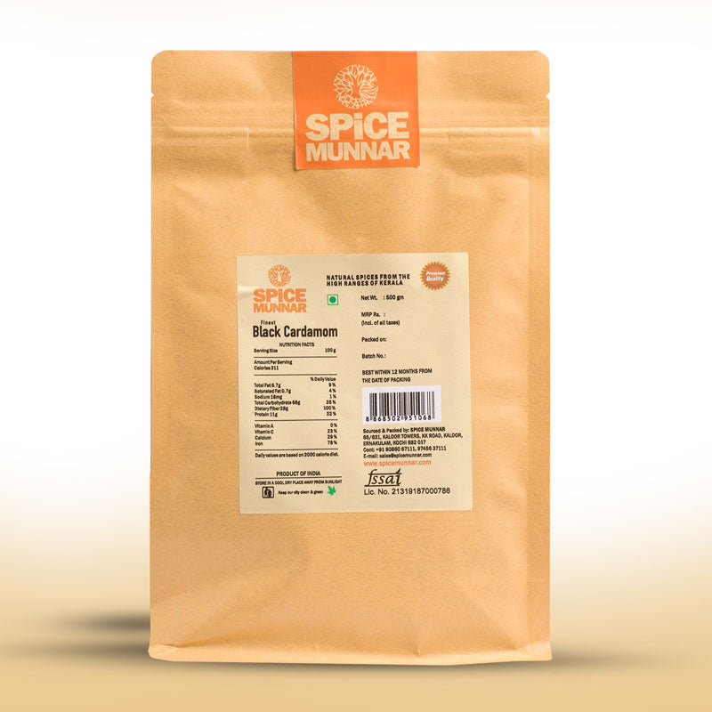 Spice Munnar packaging of black cardamom  