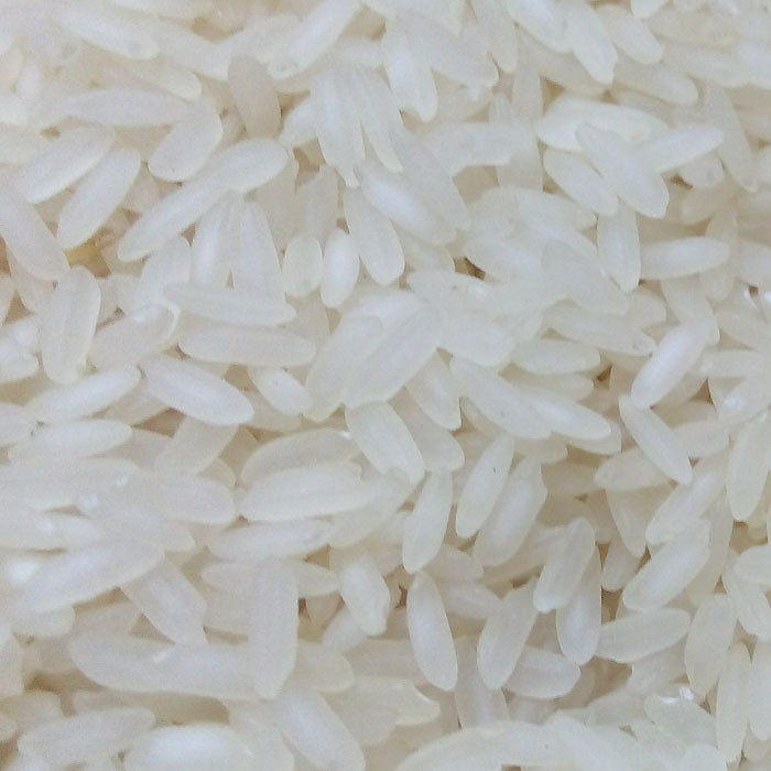 Close-up of white Raw rice grains