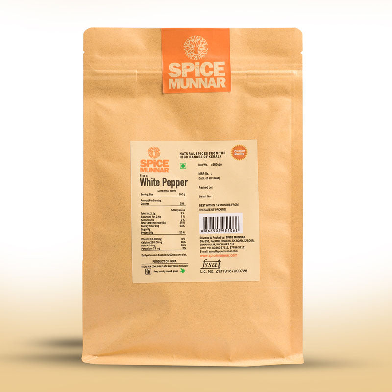 Spice Munnar white pepper packaging  