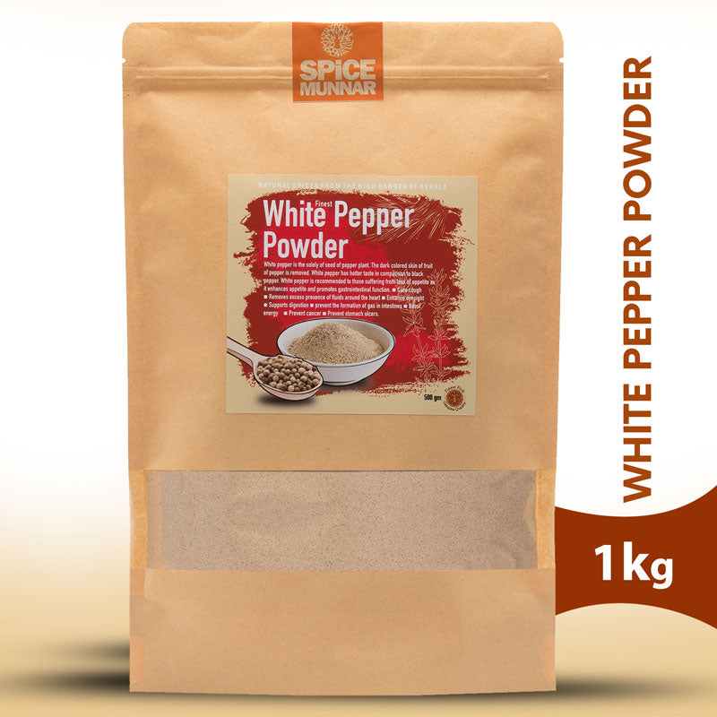 Spice Munnar white pepper powder package 1kg