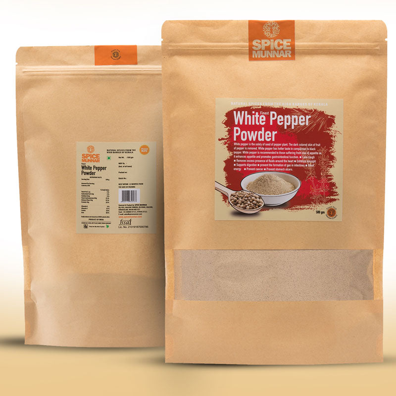 Two packages of Spice Munnar White Pepper Powder 